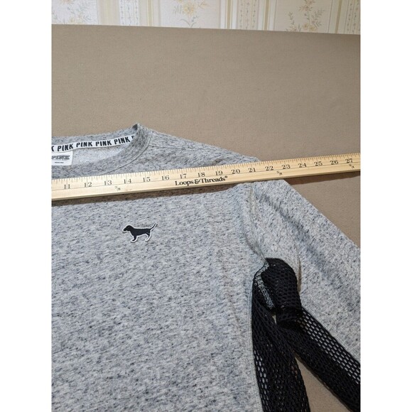 PINK Victoria Secret Pullover Crew Neck With Mesh Sleeves And Sides Size Medium - Picture 6 of 12